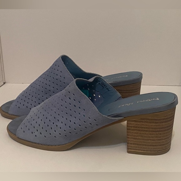 Light Blue Suede Slip-on Mules - Picture 2 of 4